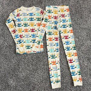 Hanna Anderson 100% Organic Cotton Multicolor Hanukkah Pajama Set Boy's Size 12